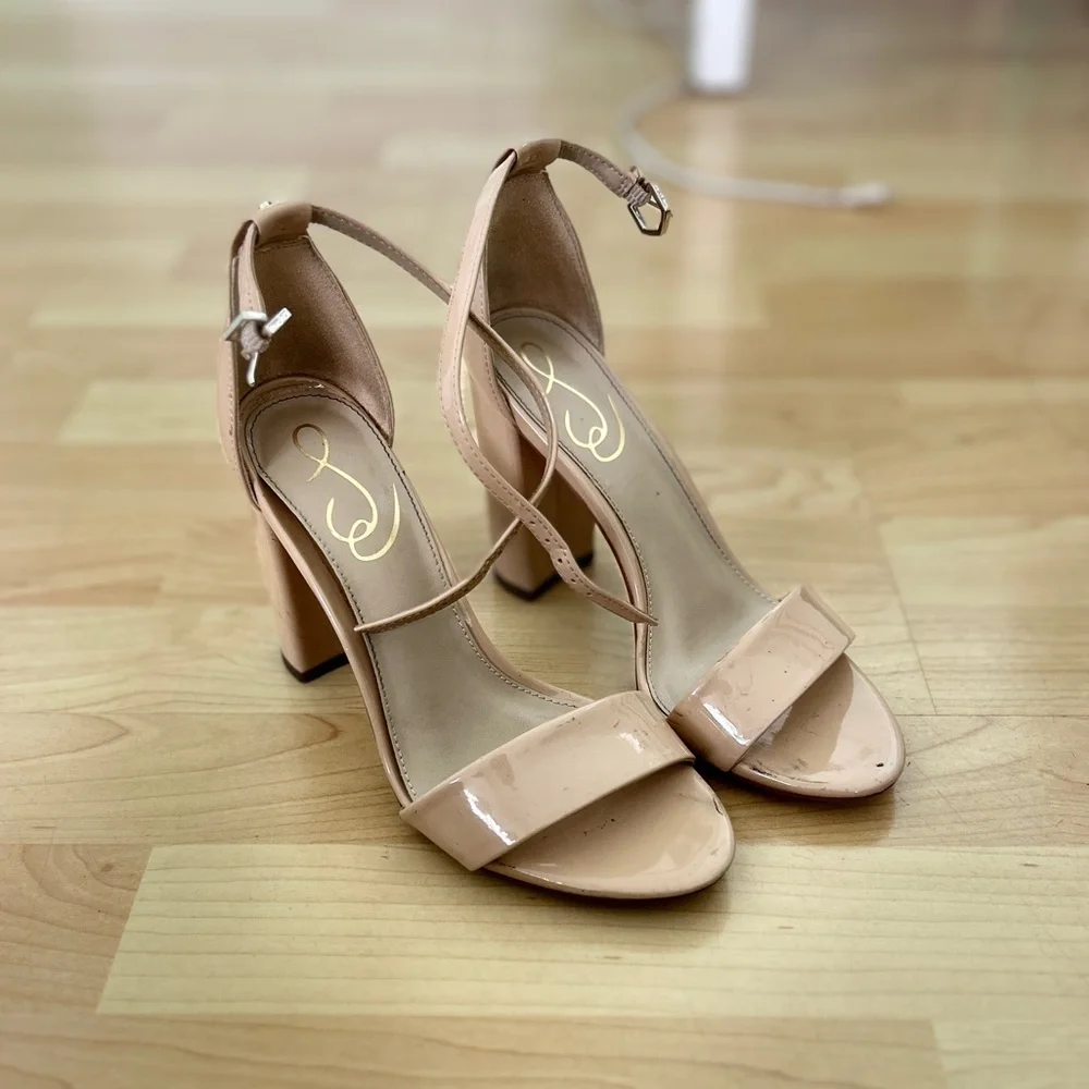 Nude Block Heel Nordstrom Size 6 Wedding Bride Bridesmaid - Picture 5 of 6